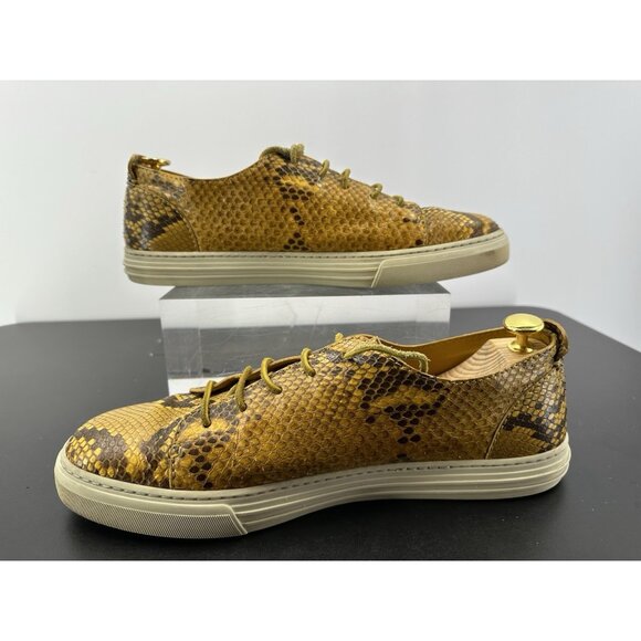 Gucci Phyton Snakeskin Yellow Sneakers For Man Size 10.5-Gucci - Picture 9 of 16